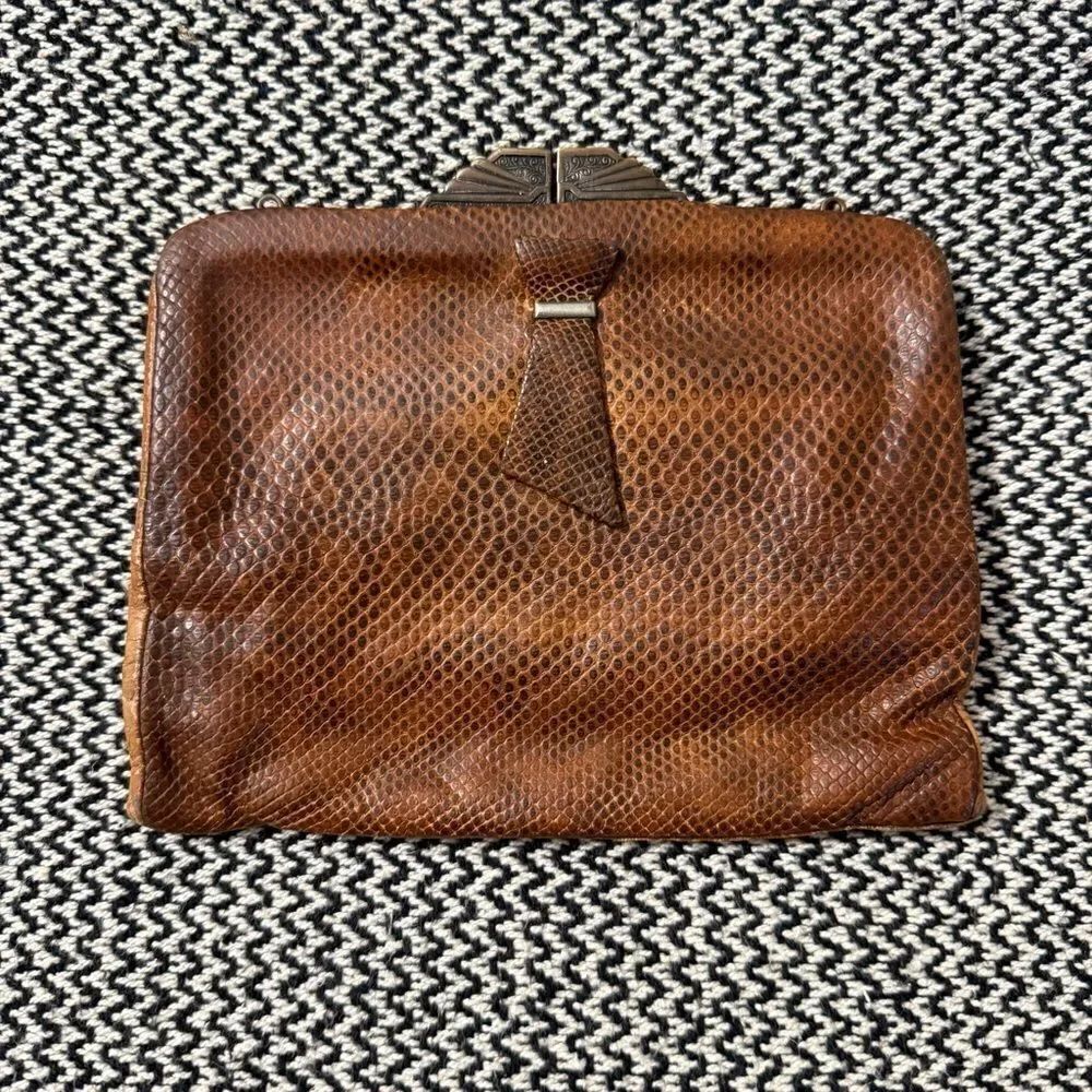 Vintage 1930’s Art Deco Snakeskin Clutch Purse